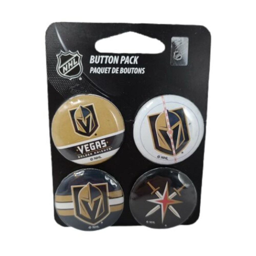 Las Vegas Golden Knights Button Set 4 Piece NHL Hockey New In Package Hat Pin